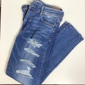 American Eagle Outfitters Distressed Blue Skinny Jeans